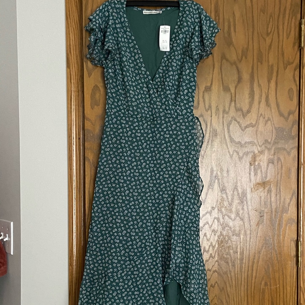 Floral green long A&F Maxi Dress